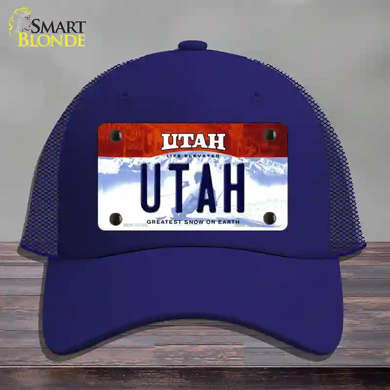 HAT18-MLP-10185 4 x 2.2 in. Utah Life Elevated Novelty License Plate Hat, Royal Blue - Mesh