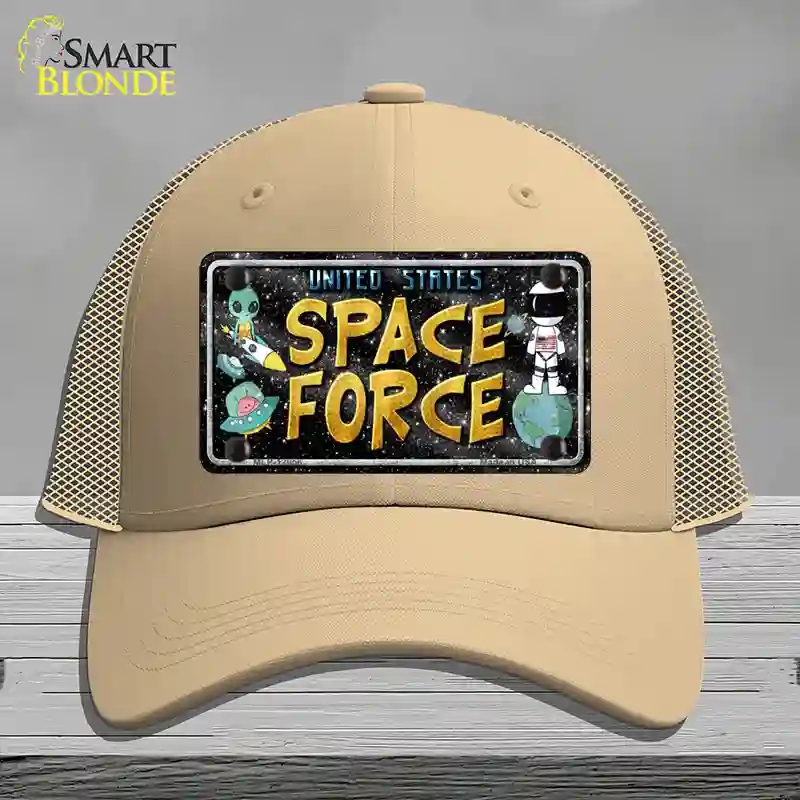 HAT15-MLP-12056 4 x 2.2 in. Space Force Novelty License Plate Hat, Khaki - Mesh