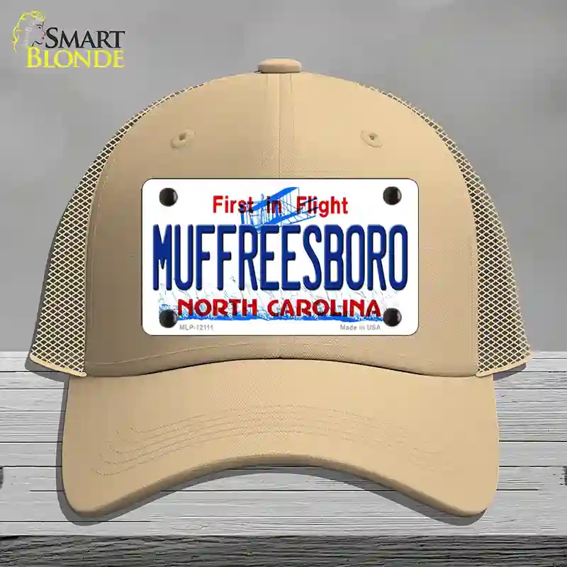 HAT15-MLP-12111 4 x 2.2 in. Muffreesboro North Carolina State Novelty License Plate Hat, Khaki - Mesh