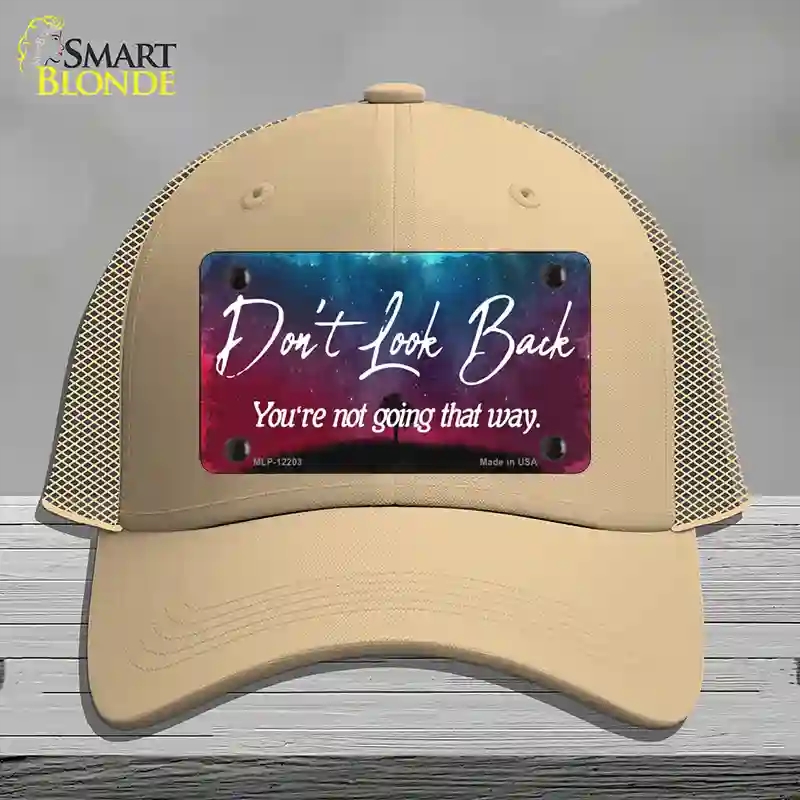HAT15-MLP-12203 4 x 2.2 in. Dont Look Back Novelty License Plate Hat, Khaki - Mesh