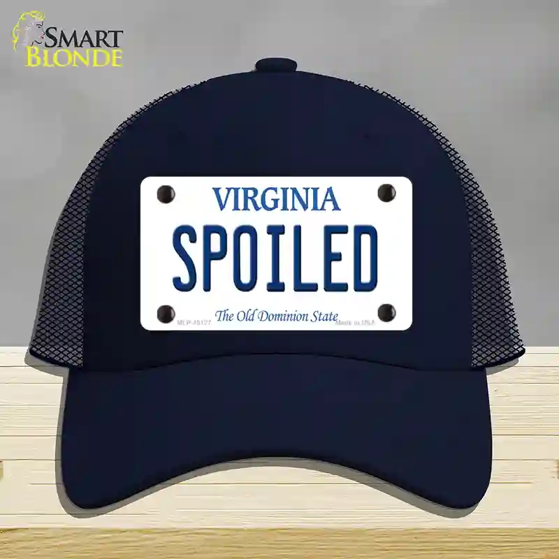HAT16-MLP-10127 4 x 2.2 in. Spoiled Virginia Novelty License Plate Hat, Navy - Mesh