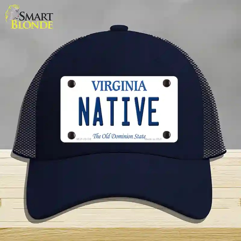 HAT16-MLP-10136 4 x 2.2 in. Native Virginia Novelty License Plate Hat, Navy - Mesh