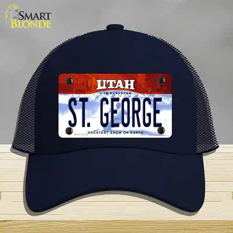 HAT16-MLP-10190 4 x 2.2 in. St George Utah Novelty License Plate Hat, Navy - Mesh