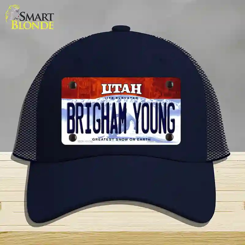 HAT16-MLP-10199 4 x 2.2 in. Brigham Young Utah Novelty License Plate Hat, Navy - Mesh