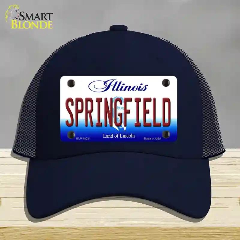 HAT16-MLP-10291 4 x 2.2 in. Springfield Illinois Novelty License Plate Hat, Navy - Mesh
