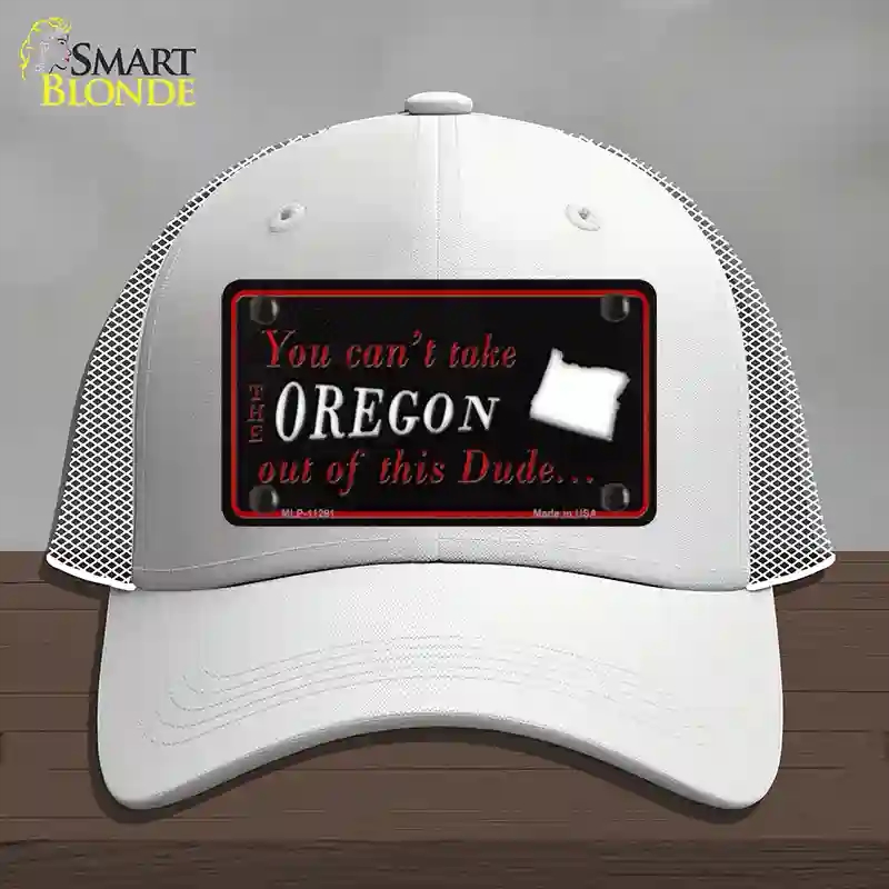 HAT19-MLP-11291 4 x 2.2 in. Oregon Dude Novelty License Plate Hat, White - Mesh