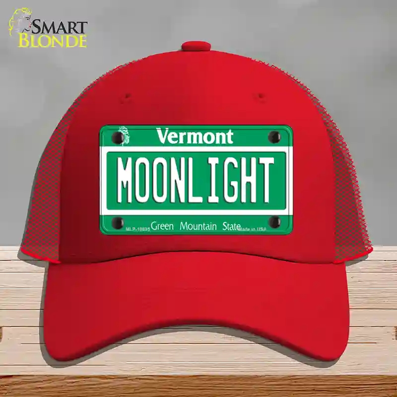 HAT17-MLP-10695 4 x 2.2 in. Moonlight Vermont Novelty License Plate Hat, Red - Mesh