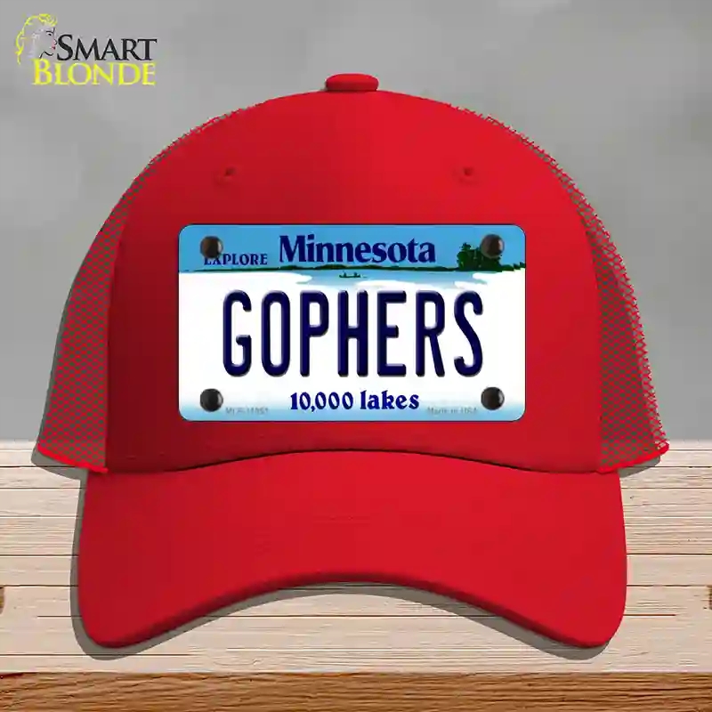 HAT17-MLP-11053 4 x 2.2 in. Gophers Minnesota State Novelty License Plate Hat, Red - Mesh
