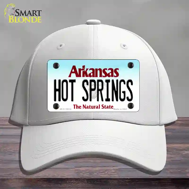 HAT21-MLP-10032 4 x 2.2 in. Hot Springs Arkansas Novelty License Plate Hat, White - Cotton