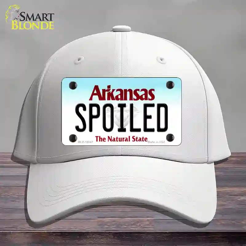 HAT21-MLP-10047 4 x 2.2 in. Spoiled Arkansas Novelty License Plate Hat, White - Cotton