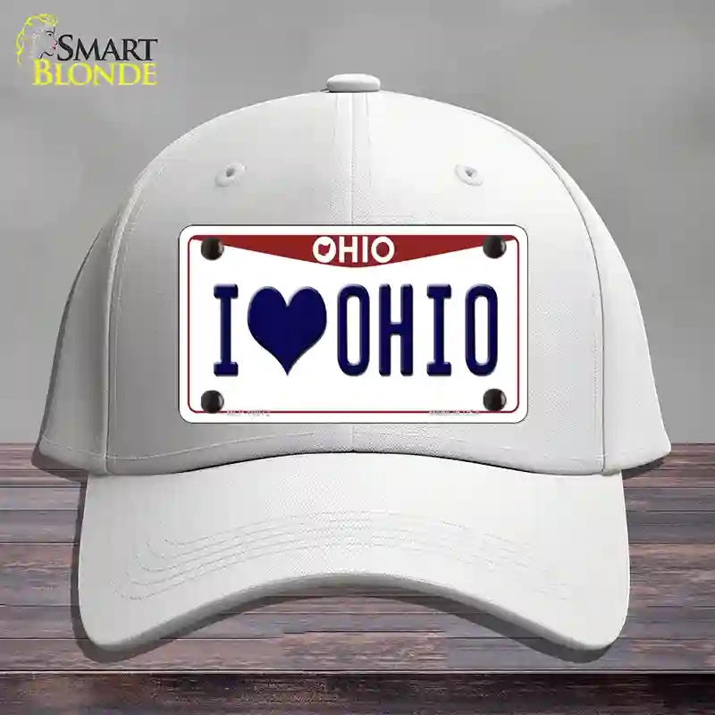 HAT21-MLP-10072 4 x 2.2 in. I Love Ohio Novelty License Plate Hat, White - Cotton