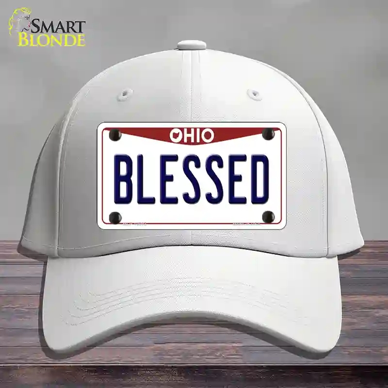 HAT21-MLP-10093 4 x 2.2 in. Blessed Ohio Novelty License Plate Hat, White - Cotton