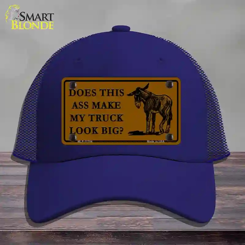 HAT18-MLP-11704 4 x 2.2 in. Does This Ass Novelty License Plate Hat, Royal Blue - Mesh