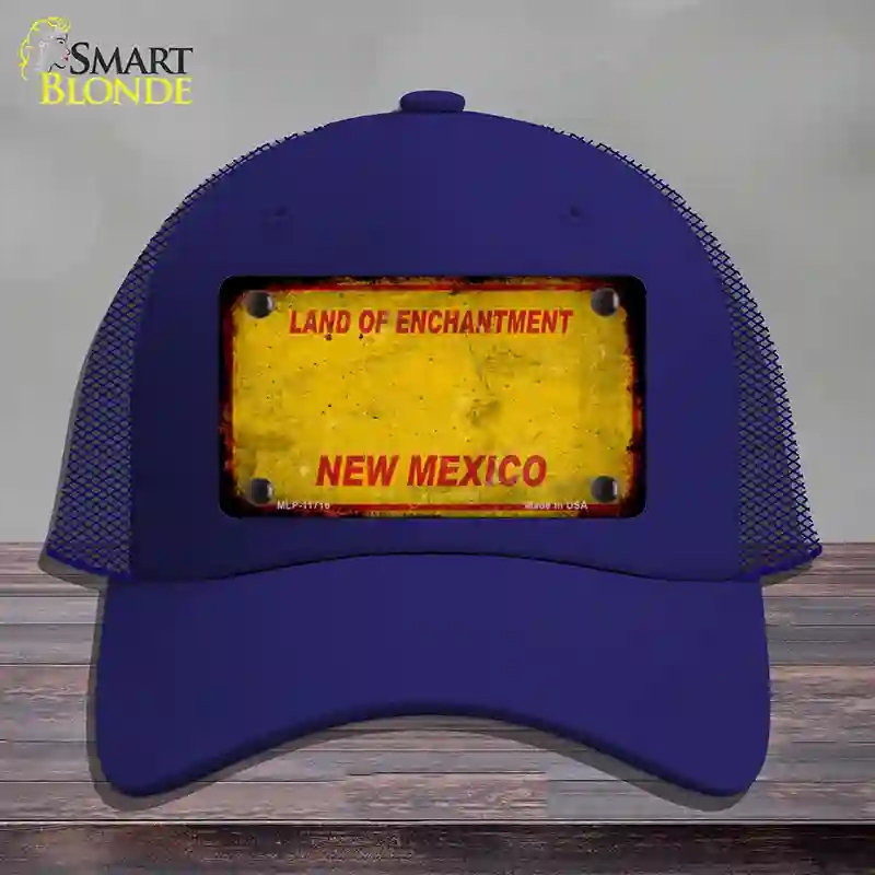 HAT18-MLP-11716 4 x 2.2 in. Mexico Rusty Blank Novelty License Plate Hat, Royal Blue - Mesh