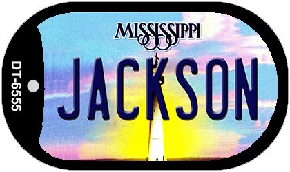 DT-6555 1 x 2 in. Jackson Mississippi Novelty Metal Dog Tag Necklace -  Smart Blonde