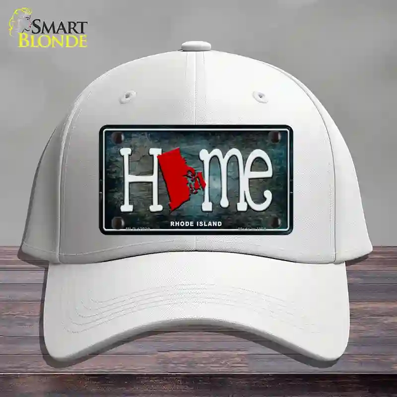 HAT21-MLP-12030 4 x 2.2 in. Rhode Island Home State Outline Novelty License Plate Hat, White - Cotton