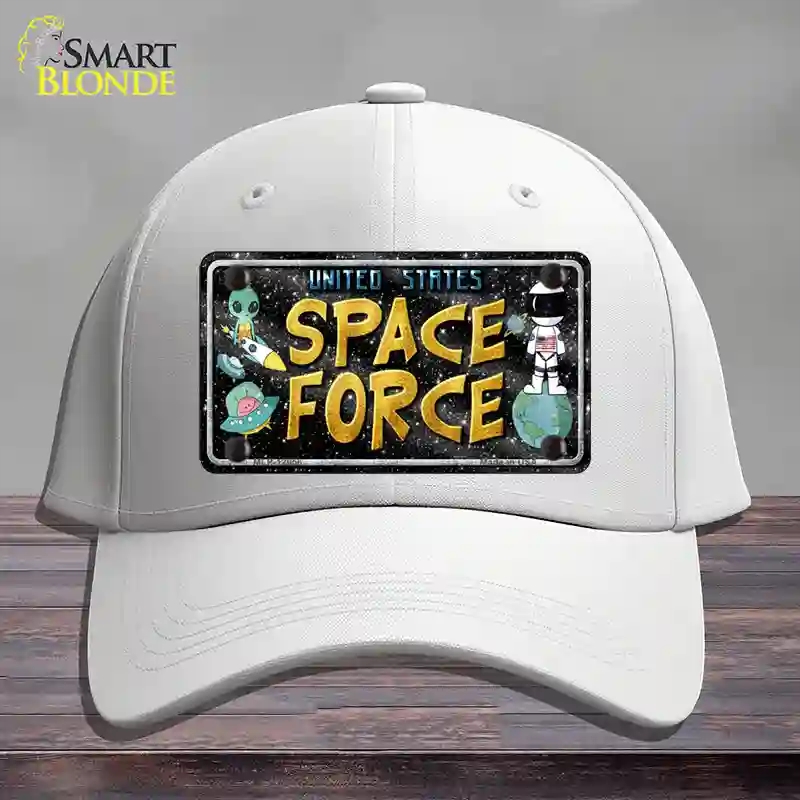 HAT21-MLP-12056 4 x 2.2 in. Space Force Novelty License Plate Hat, White - Cotton