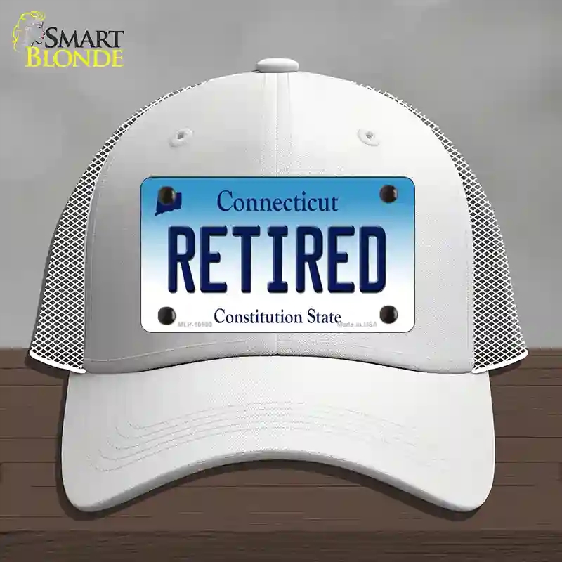 HAT19-MLP-10909 4 x 2.2 in. Retired Connecticut Novelty License Plate Hat, White - Mesh