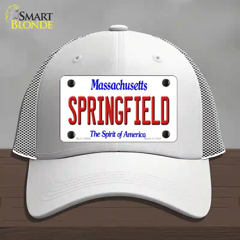 HAT19-MLP-10992 4 x 2.2 in. Springfield Massachusetts Novelty License Plate Hat, White - Mesh