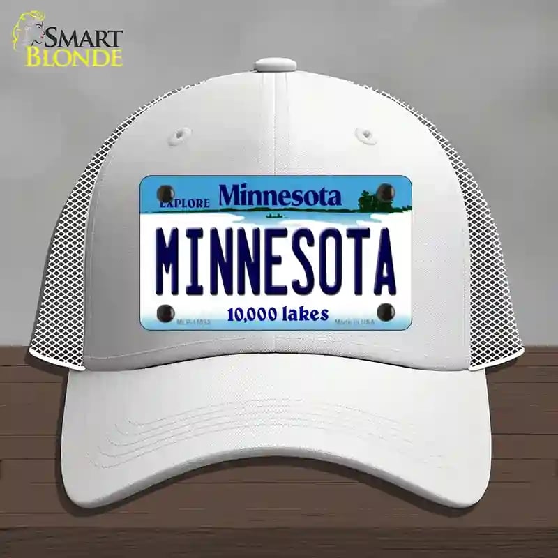 HAT19-MLP-11032 4 x 2.2 in. Minnesota State Novelty License Plate Hat, White - Mesh
