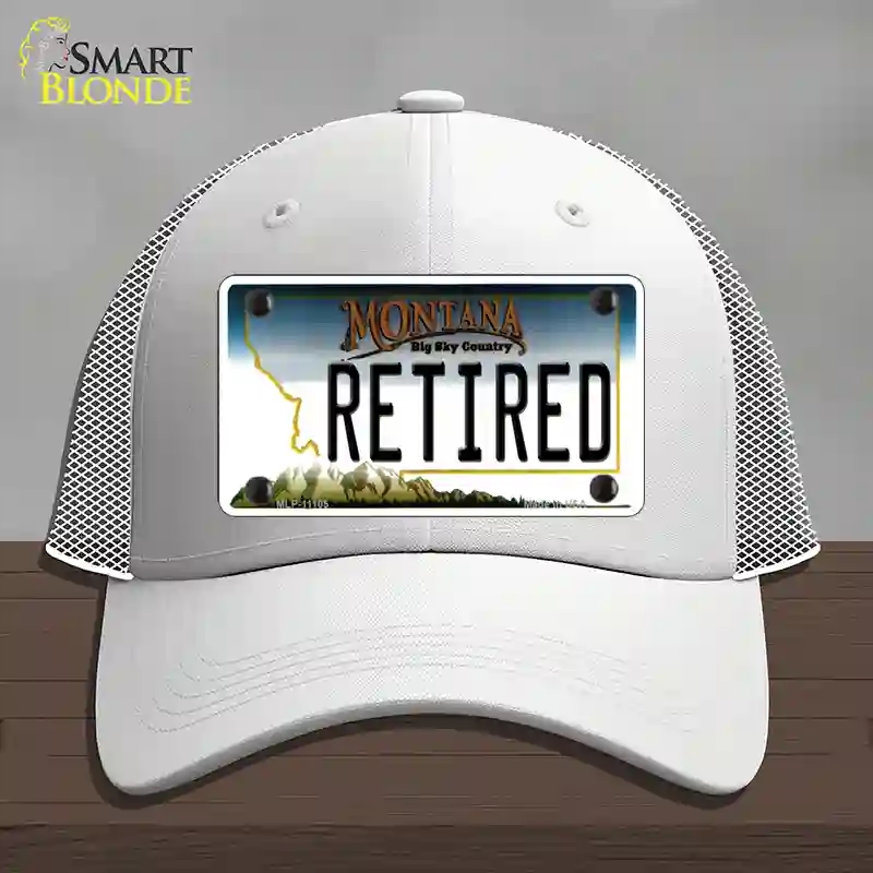HAT19-MLP-11105 4 x 2.2 in. Retired Montana State Novelty License Plate Hat, White - Mesh