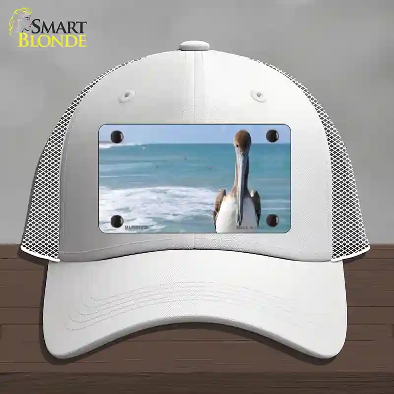HAT19-MLP-11238 4 x 2.2 in. Pelican Ocean Novelty License Plate Hat, White - Mesh