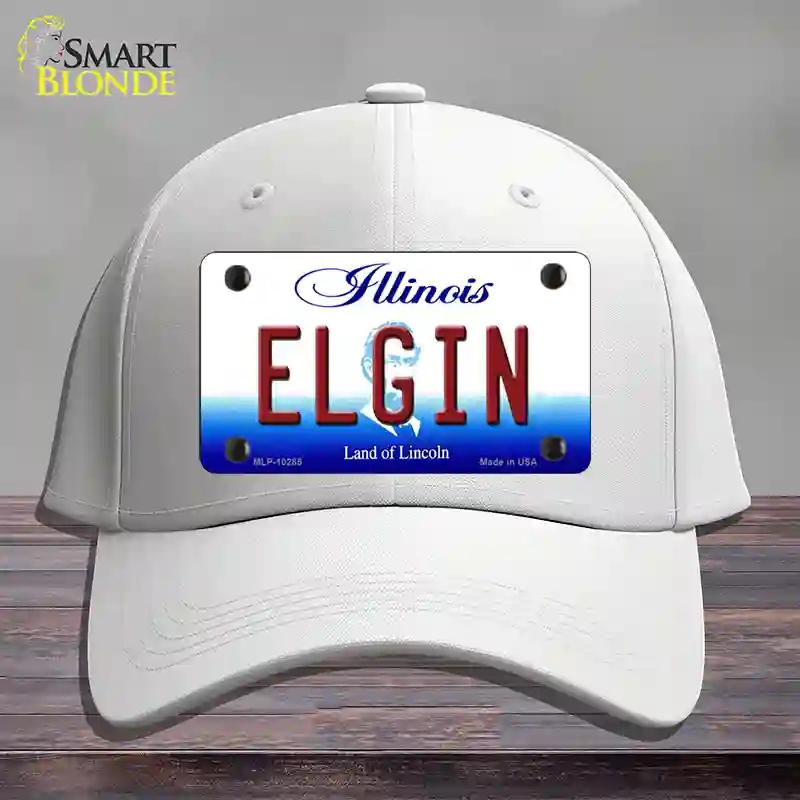 HAT21-MLP-10285 4 x 2.2 in. Elgin Illinois Novelty License Plate Hat, White - Cotton