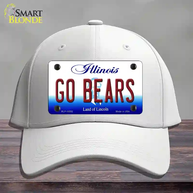 HAT21-MLP-10292 4 x 2.2 in. Go Bears Illinois Novelty License Plate Hat, White - Cotton