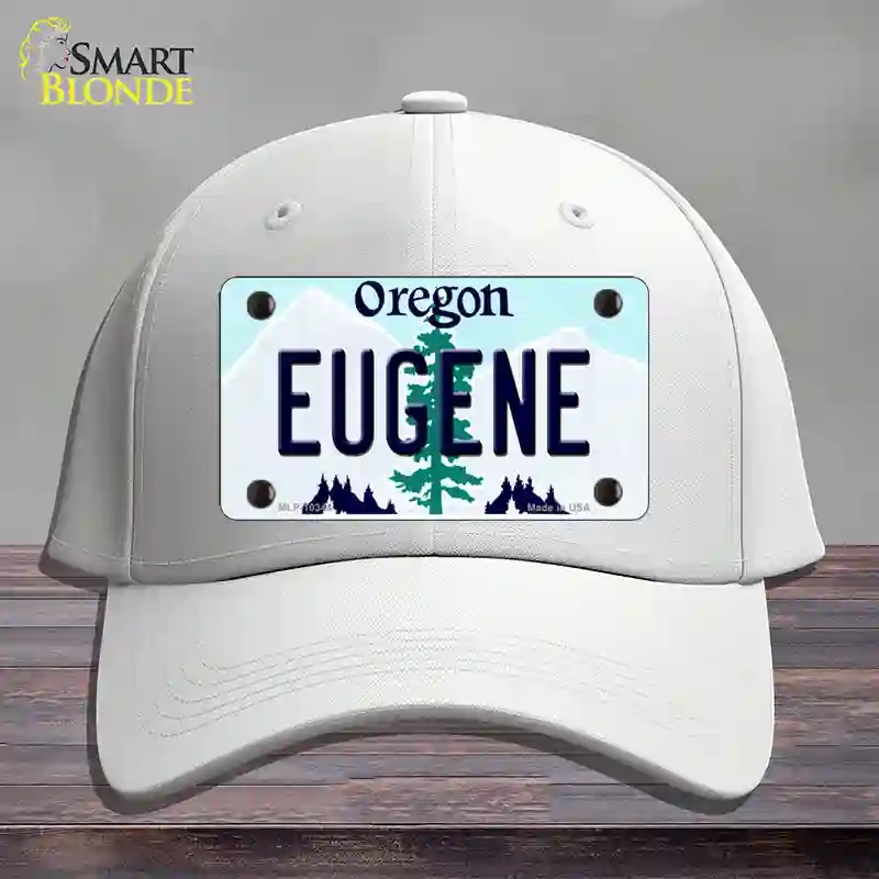 HAT21-MLP-10344 4 x 2.2 in. Eugene Oregon Novelty License Plate Hat, White - Cotton