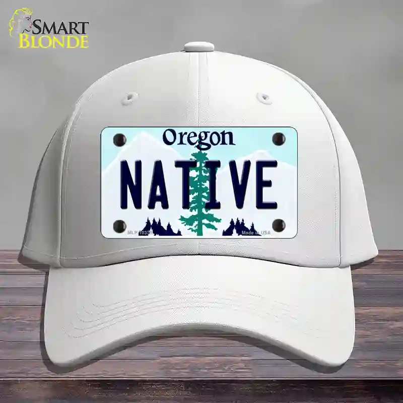 HAT21-MLP-10375 4 x 2.2 in. Native Oregon Novelty License Plate Hat, White - Cotton