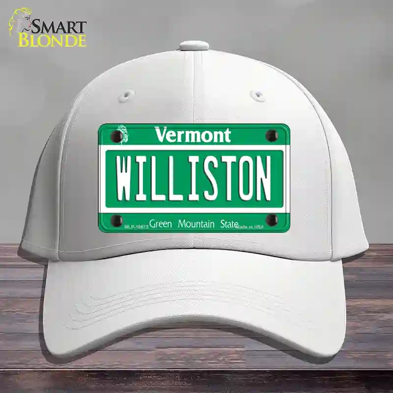 HAT21-MLP-10672 4 x 2.2 in. Williston Vermont Novelty License Plate Hat, White - Cotton