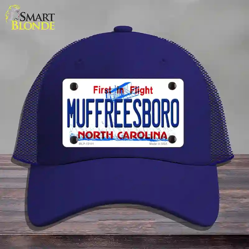 HAT18-MLP-12111 4 x 2.2 in. Muffreesboro North Carolina State Novelty License Plate Hat, Royal Blue - Mesh