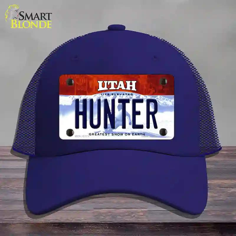 HAT18-MLP-10221 4 x 2.2 in. Hunter Utah Novelty License Plate Hat, Royal Blue - Mesh