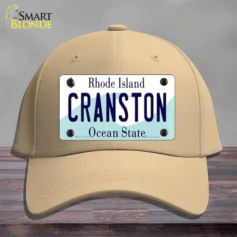 HAT22-MLP-11185 4 x 2.2 in. Cranston Rhode Island State Novelty License Plate Hat, Khaki - Cotton