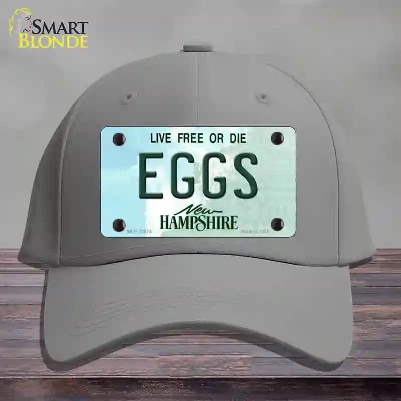 HAT23-MLP-12075 4 x 2.2 in. Eggs Hampshire State Novelty License Plate Hat, Gray - Cotton