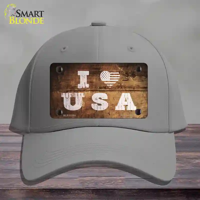 HAT23-MLP-12184 4 x 2.2 in. I Love USA Novelty License Plate Hat, Gray - Cotton