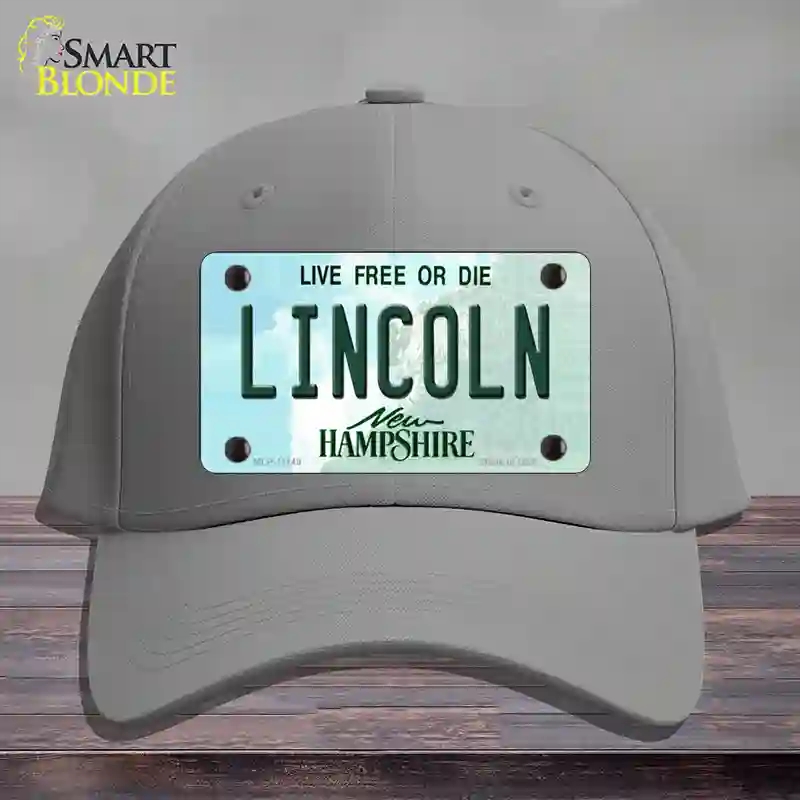 HAT23-MLP-11149 4 x 2.2 in. Lincoln Hampshire State Novelty License Plate Hat, Gray - Cotton