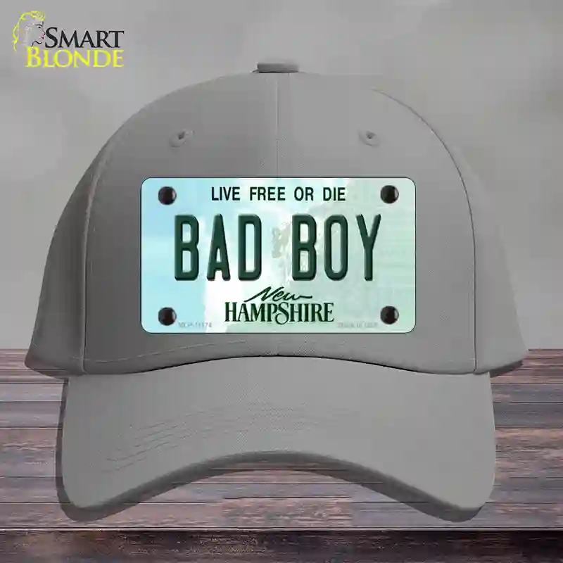 HAT23-MLP-11174 4 x 2.2 in. Bad Boy Hampshire State Novelty License Plate Hat, Gray - Cotton
