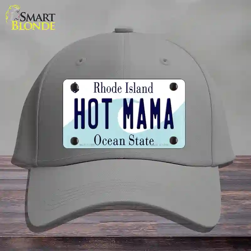 HAT23-MLP-11202 4 x 2.2 in. Hot Mama Rhode Island State Novelty License Plate Hat, Gray - Cotton