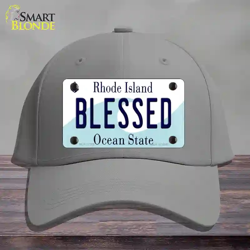 HAT23-MLP-11215 4 x 2.2 in. Blessed Rhode Island State Novelty License Plate Hat, Gray - Cotton