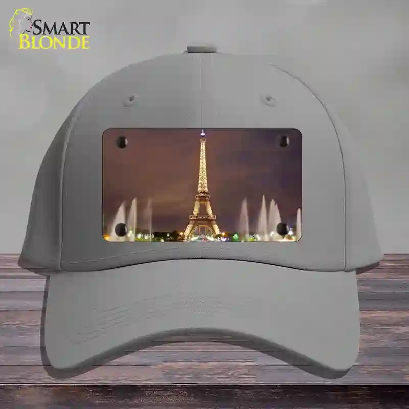 HAT23-MLP-11249 4 x 2.2 in. Eiffel Tower Night with Fountain Novelty License Plate Hat, Gray - Cotton