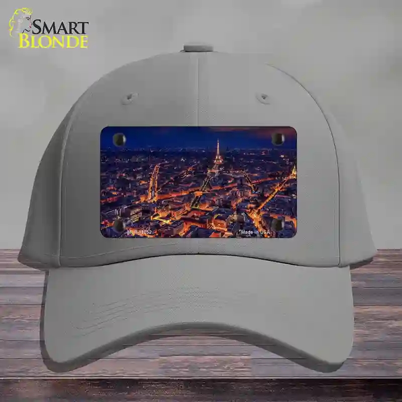 HAT23-MLP-11252 4 x 2.2 in. Paris At Night Eiffel Tower in Center Novelty License Plate Hat, Gray - Cotton
