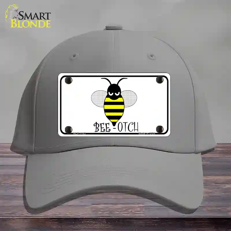 HAT23-MLP-1143 4 x 2.2 in. Bee-otch Novelty License Plate Hat, Gray - Cotton