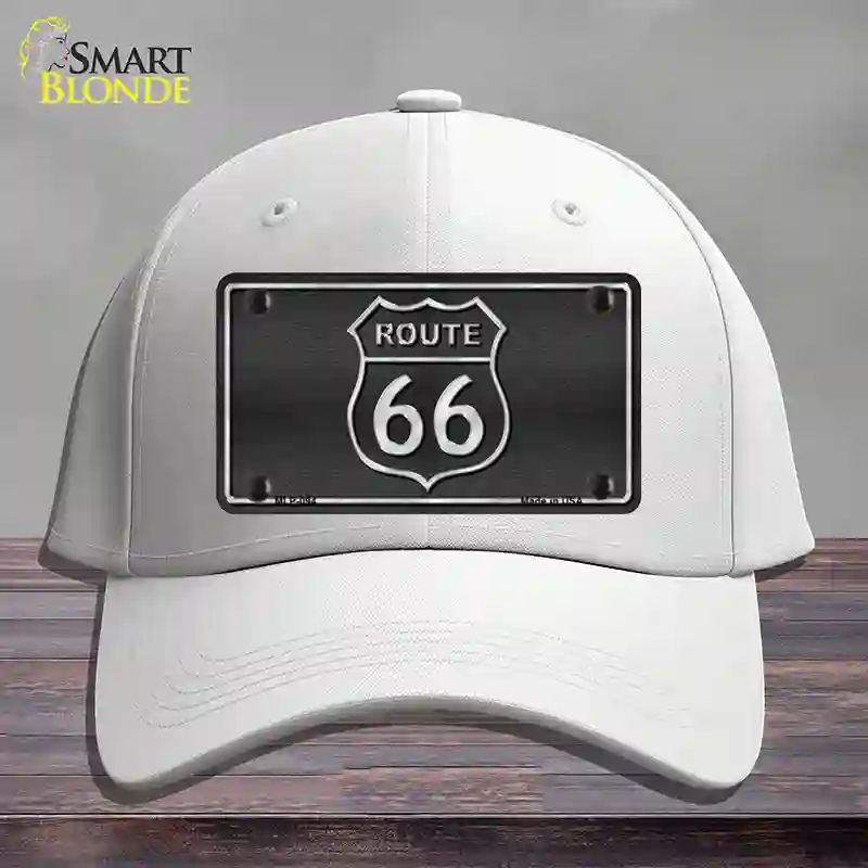 HAT21-MLP-094 4 x 2.2 in. Route 66 Shield Black Novelty License Plate Hat, White - Cotton