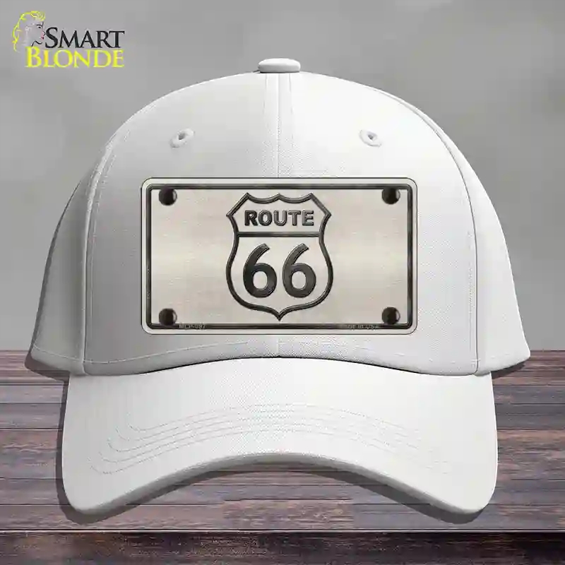 HAT21-MLP-097 4 x 2.2 in. Route 66 Shield White Novelty License Plate Hat, White - Cotton