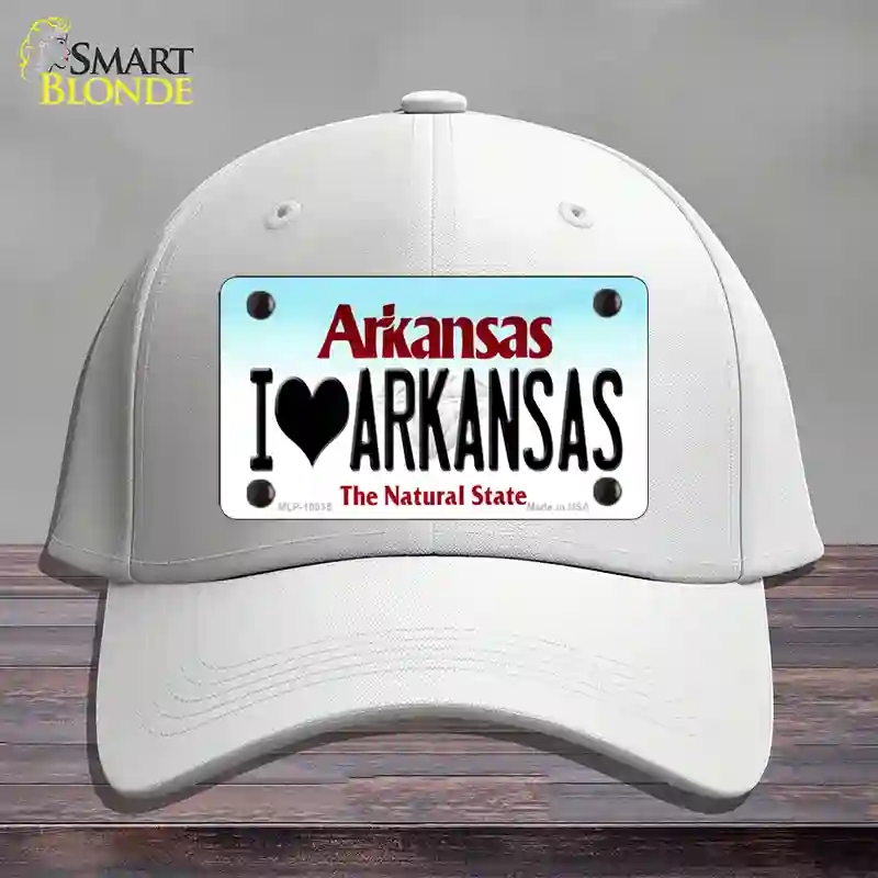 HAT21-MLP-10035 4 x 2.2 in. I Love Arkansas Novelty License Plate Hat, White - Cotton