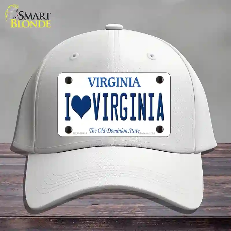 HAT21-MLP-10114 4 x 2.2 in. I Love Virginia Novelty License Plate Hat, White - Cotton