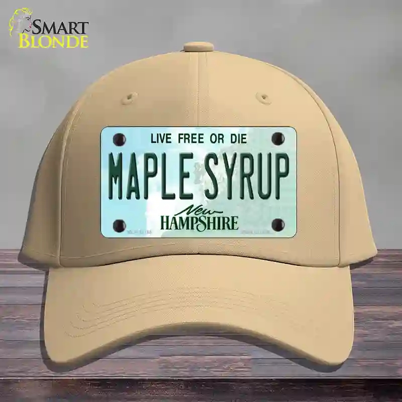 HAT22-MLP-12165 4 x 2.2 in. Maple Syrup Hampshire Novelty License Plate Hat, Khaki - Cotton