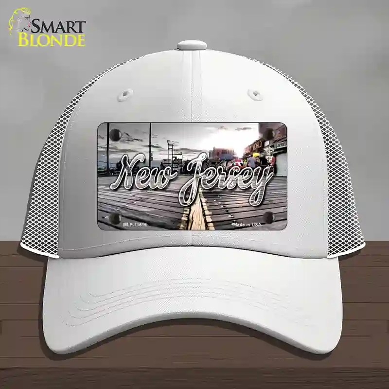 HAT19-MLP-11616 4 x 2.2 in. Jersey Boardwalk State Novelty License Plate Hat, White - Mesh