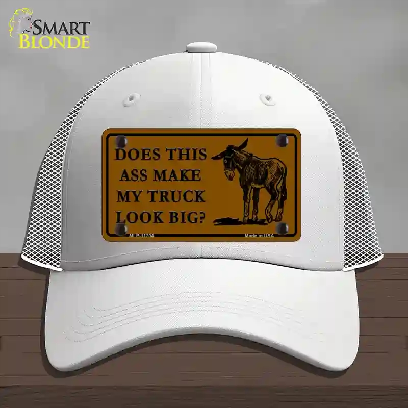 HAT19-MLP-11704 4 x 2.2 in. Does This Ass Novelty License Plate Hat, White - Mesh